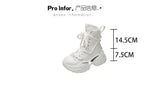 Women Ankle Boots Autumn Chunky Shoes Woman High Platform Breathable Sneakers 7.5CM Thick Sole Wedges Motorcycles Boots Winter