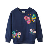 Jumping Meters 2-7T New Arrivals Girls Sweatshirts Bunny Applique Toddler Clothing Hooded Tops Autumn Spring Baby Costume