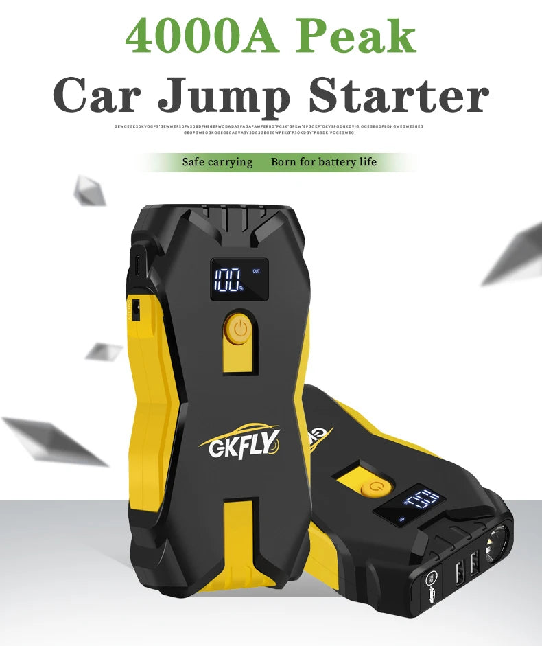 GKFLY 4000A/8000A Car Jump Starter 12V Power Bank Portable Starting Device Car Battery Booster for Gas/Diesel 5L/3L
