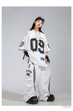Boys Hip Hop Mesh T-shirt Cargo Pants Girls K-pop Street Dance Sweatshirt Costumes Child Clothes Sets Kids Teens Jazz Streetwear