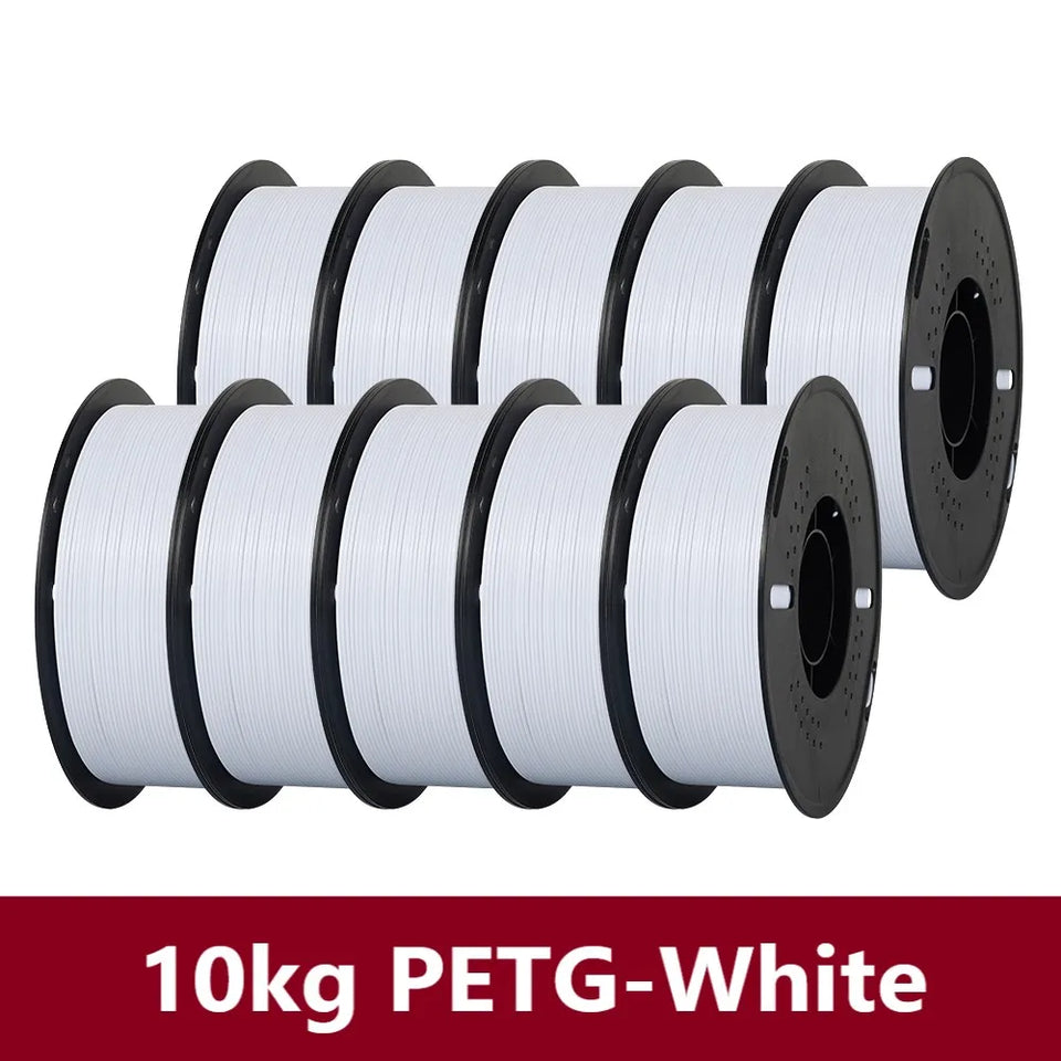 KINGROON 10KG PLA/PETG Filament 1.75mm Black White Gray 3D Printer Filament No Bubbles Plastic 10 Rolls Wholesale