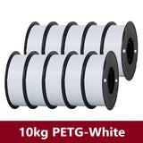 KINGROON 10KG PLA/PETG Filament 1.75mm Black White Gray 3D Printer Filament No Bubbles Plastic 10 Rolls Wholesale