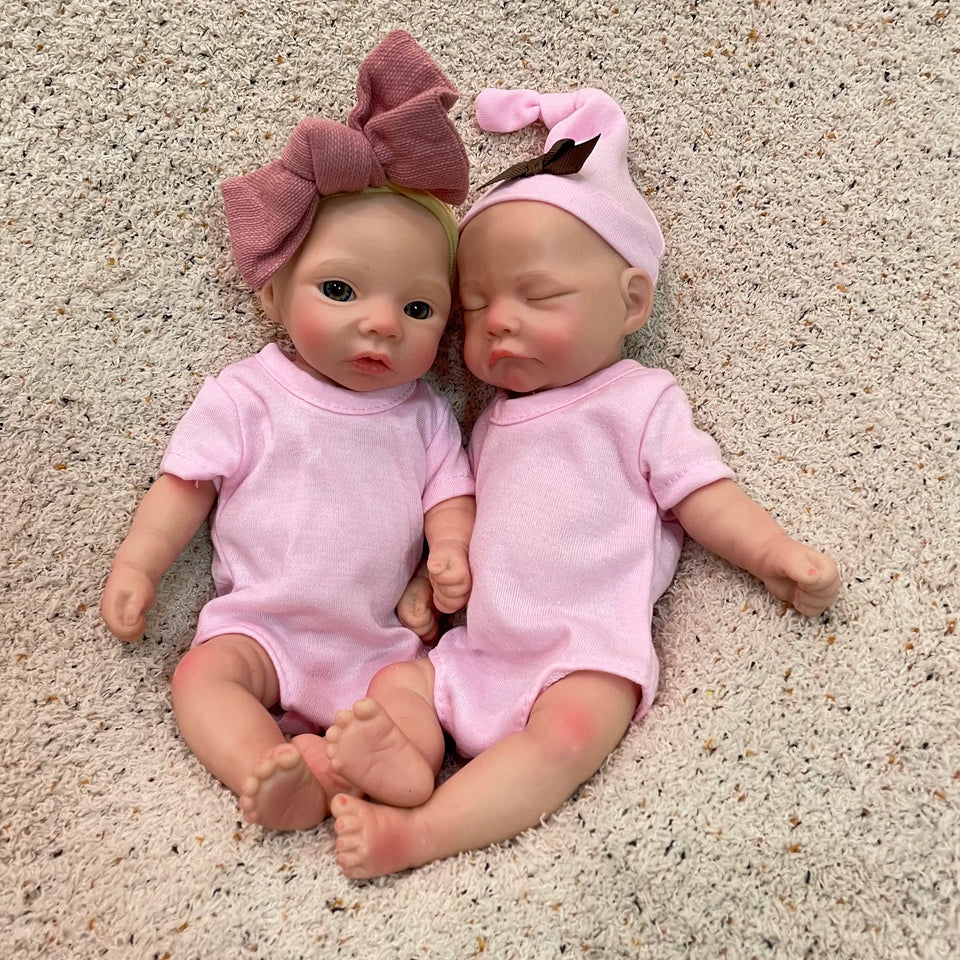 AnjoDoll 10Inch Silicone Girls Whole Body Soft Solid Silicone Reborn Doll Handmade Painted Washable Play Dolls Toys For Gifts
