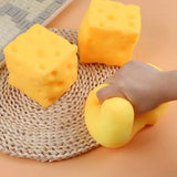 Giant Cube Cheese Squishy Toy Soft Stress Relief Slow Rising Sensory Fidget Toys for Kids and Adults Relaxing Gifts Office Home