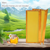 30-Pack Natural Beeswax Hive Foundations Beekeeper's Starter Kit 7.68x16.34" Beekeeping Sheets for Increased Honey Production