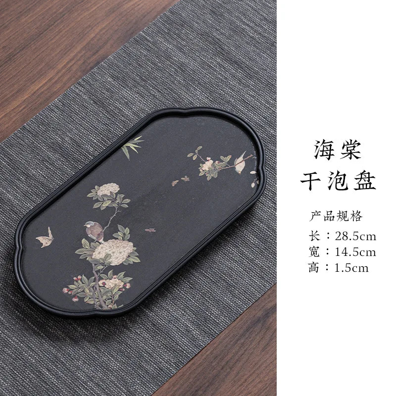 Tea Tray Dry Small Absorbent Tea Table Household 2024 New Pot Bearing Guochao Tea Ceremony Serving Tray