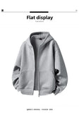 American Retro Hoodie Sweatshirt Autumn Winter Men's Loose Casual Open Cardigan Jacket Comfortable Long Sleeve Zipper Pure Wear