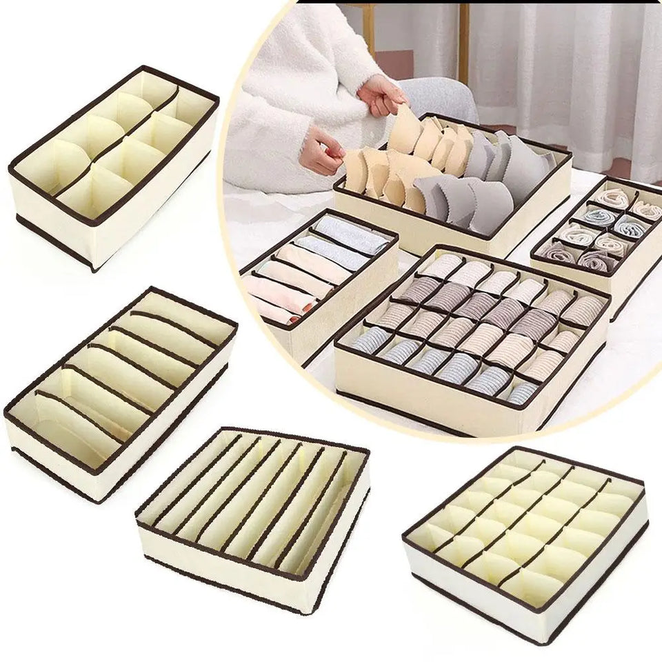 Organizer For Underwear Socks Bra Pants Foldable Closet Organizers Drawer Divider Scarf Storage Box Wardrobe Drawer Organizers