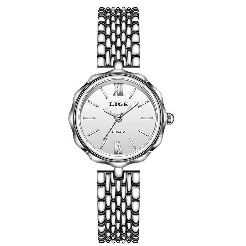 LIGE Elegant Creative Steel Quartz Women Watch Fashion Waterproof Watches For Women Original Brand Luxury Women's Bracelet Watch
