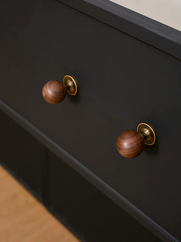 The Furniture Is Made Of Antique Walnut Wood With Solid Brass Small Handles Wardrobe Handles Kitchen Drawers Single-Hole Knobs
