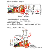 Restaurant Title Kitchen Wall Stickers Fun Design Cook Utensils Home Decoration Restaurant Description Features
