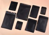 100PCS Matte Black Aluminum Foil Ziplock Packaging Bag Resealable Snack Coffee Sugar Beaf Biscuit Candy Tea Gift Storage Pouches