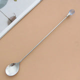 Crystal Spoon Set Long Handle Teaspoon 430 Stainless Steel Diamond Ice Spoon Perfect for Dessert Ice Cream Coffee Cocktail커피