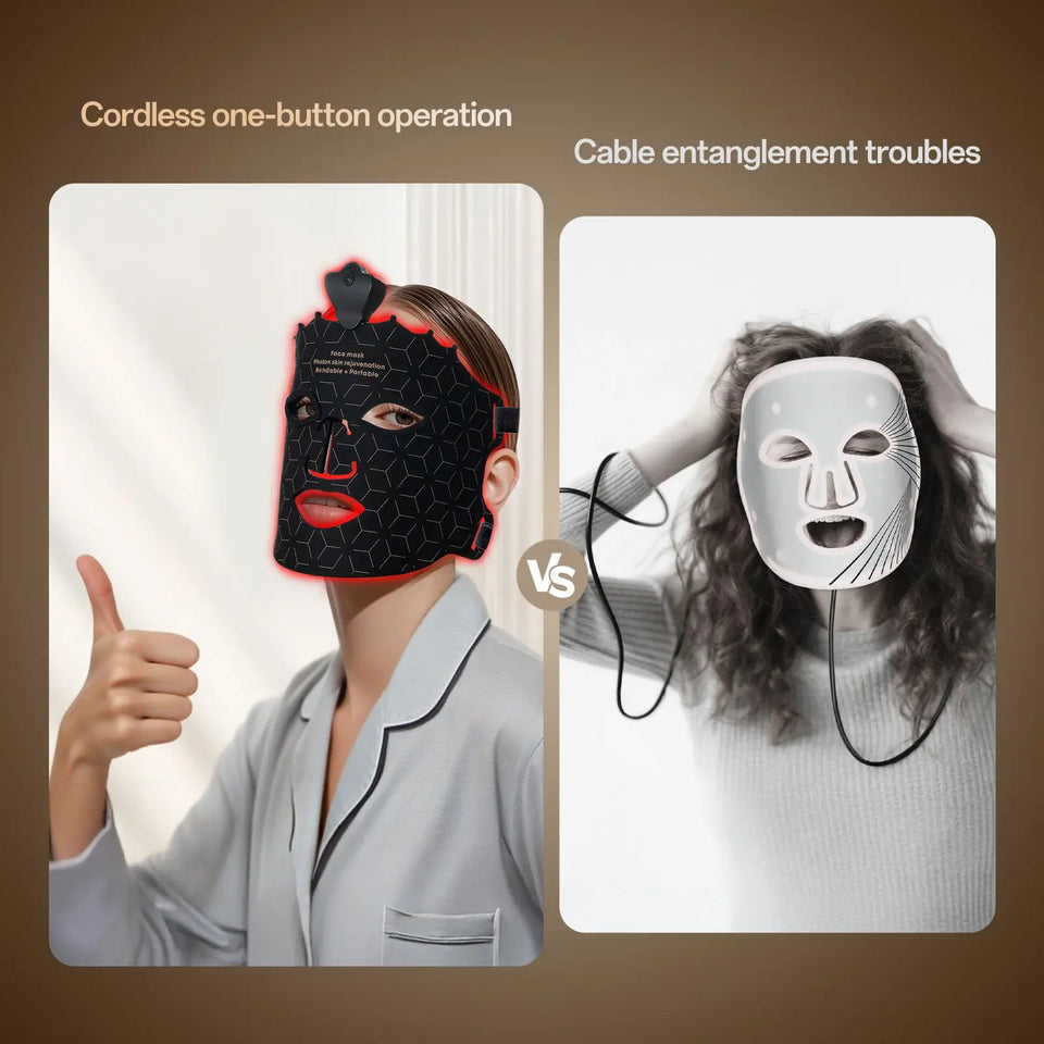 7 Colors LED Face Mask Light Therapy Red Light Therapy Mask for Face At Home, Led Face Mask Light Therapy Beauty Mask