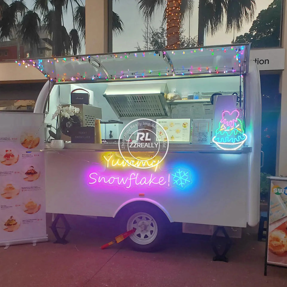 Fully Equipped Ice Cream Food Truck with Full Kitchen Trailer, Fast Food Trailer, Mobile Street Food Cart for Sale