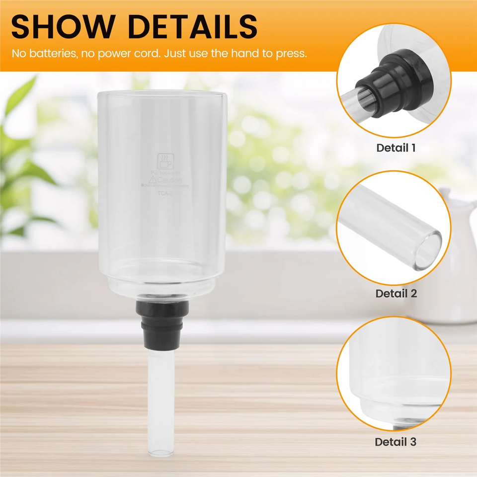 OQZEX Coffee Syphon Pot Accessories TCA-3/5Cup High Quality Glass Siphon Vacuum Pot Coffee Maker Parts Replace(A)
