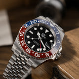 Watchdives WD16760 V2 GMT Watch NH34 Automatic Movement Sapphire Luminous Watches Stainless Steel 300m Waterproof Wristwatch