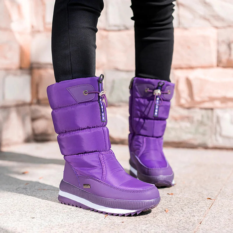 Women Snow Boots Platform Winter Boots Thick Plush Waterproof Non-slip Boots Fashion Women Winter Shoes Warm Fur Botas mujer