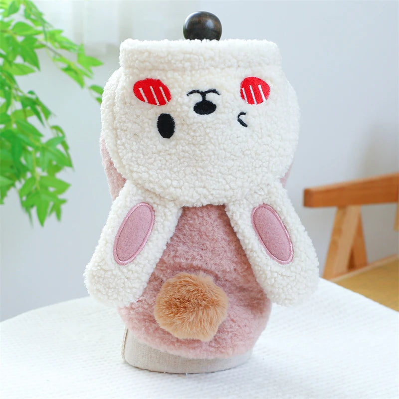 Extra Thick Denim Pet Dog Clothes Breathable French Bulldog Fleece Down Jacket Medium Puppy Clothing Winter York Cat Sweatshirt