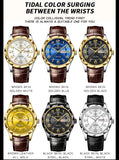 BINBOND New Fashion Mens Casual Sports Watches For Men Retro Big Dial Quartz Watches Classic Leather Business Men Watches B5663