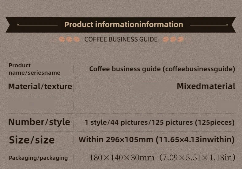 125piece Scrapbook Paper Coffee Business Planner Kit Professional Coffee Shop Worksheets Log Sheets Notebooks Memo Collage