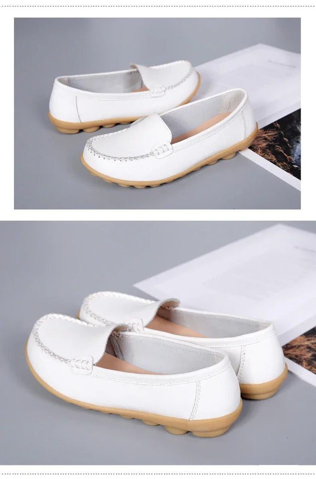 Women Flats Ballet Shoes Woman Cut Out Leather Breathable Moccasins Women Boat Shoes Ballerina Ladies Casual Shoes