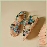 Women's sandals summer bohemian one line elegant slimming anti slip comfortable daily vacation flat beach shoes
