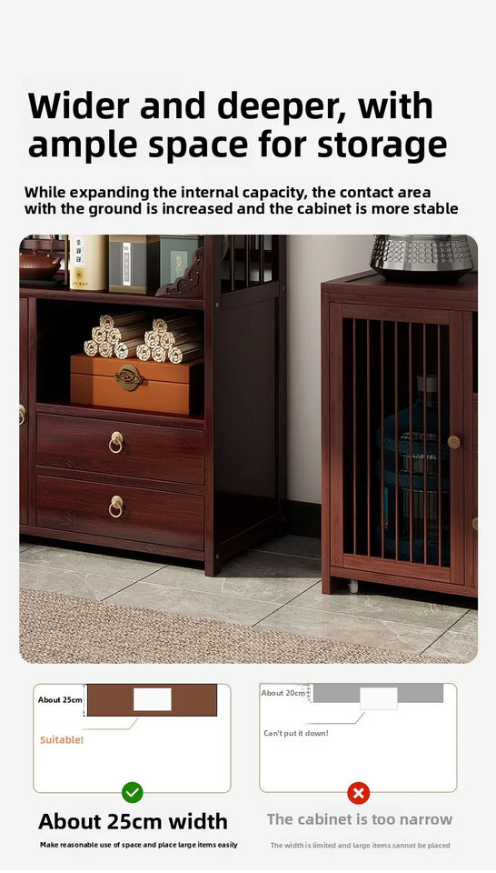 Multifunctional Furniture with Drawers & Shelves, Kitchen Cupboard, Living Room Storage Organizer, Tea Table Cabinet