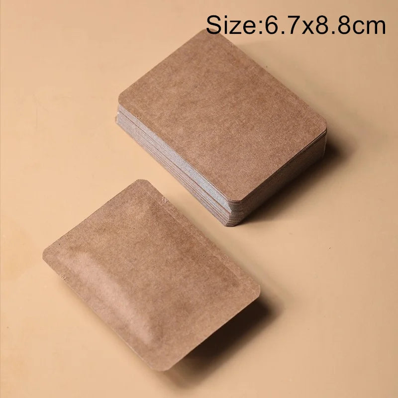 StoBag 200pcs Wholesale Cotton Paper White Packaging Bags Small Heat Sealing for Tea Coffee Powder Storage Pouches Portable