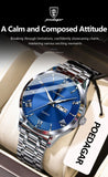 POEDAGAR Luxury Man Clock Waterproof Luminous Week Date Fashion Men's Wristwatch Stainless Steel Business Quartz Watches For Men