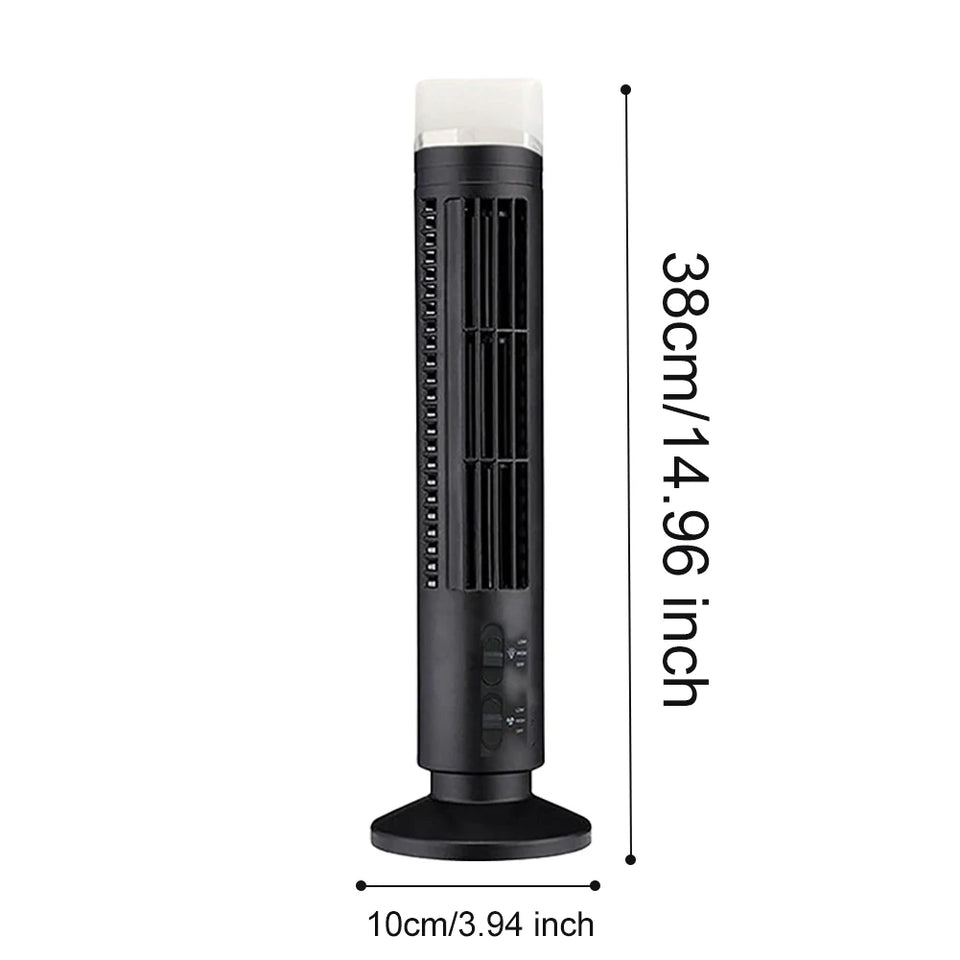 LED Tower Fan Bladeless Tower Fan 90 Degree Oscillating Quiet Portable USB Electric Desk Fan with Light for Home Bedroom Office