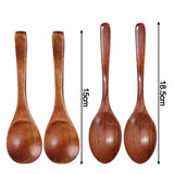 1-10PCS Long Hand Wooden Spoon Ellipse Ladle Sets Tea Coffee Honey Stir Spoons Kitchen Spice Scoops Tableware Stirrer Teaspoons