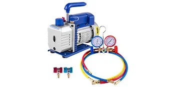 SIHAO 1.8CFM Vacuum Pump with Gauges AC Refrigerant  Vacuum Packing Air Condition Automobile Maintenance 220V 110V