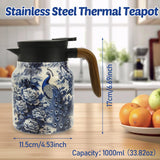 Vintage Floral Tea Thermos Stainless Steel Tea Kettle Drip-Proof Tea Pot With Tea Infuser Mini Thermo Coffee Pot Home Teaware