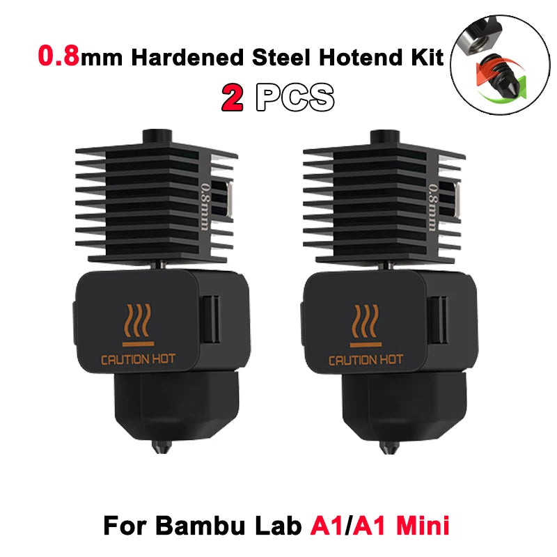 Hotend Kit For Bambu Lab A1/A1 Mini Fast Speed Hot End Assembly 0.2/0.4/0.6/0.8mm Hardened steel Nozzle 3D Printer Part