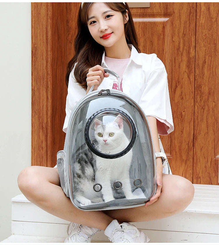 Transparent Cat Carrying Bags Space Breathable Pet Backpack Portable Puppy Pets Backpack Transport Carrier Space Capsule Dog Bag