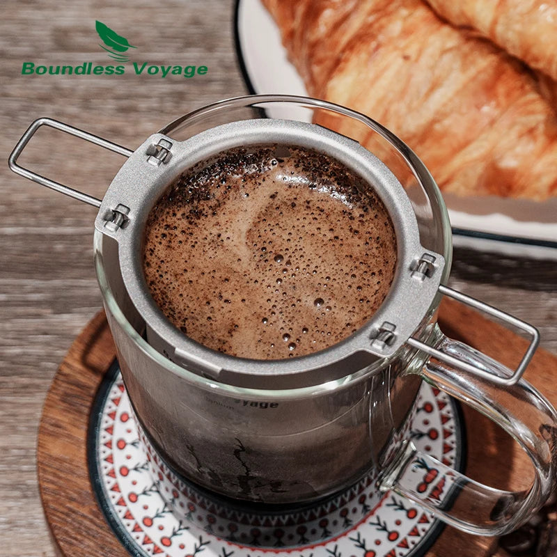 Boundless Voyage Titanium Reusable Coffee Filter Paperless Coffee Filter Metal Coffee Filter Pour Over Coffee Maker Ti6002P