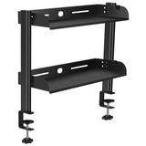 2 Tiers Stainlees Steel Storage rack Clamp-on Desktop Shelf for home storage holder office booksheelf sundries  Organizer
