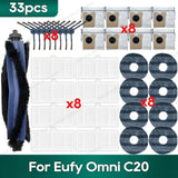 Compatible for Eufy Omni C20 Accessories Dust Bag Hepa Filter Roller Side Brush Mop Cloth Spare Parts