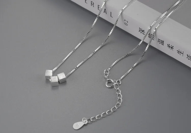 REETI New Arrivals real 925 Sterling Silver Three squares Necklaces Pendant Hot Sale Pure Silver Jewelry for Women