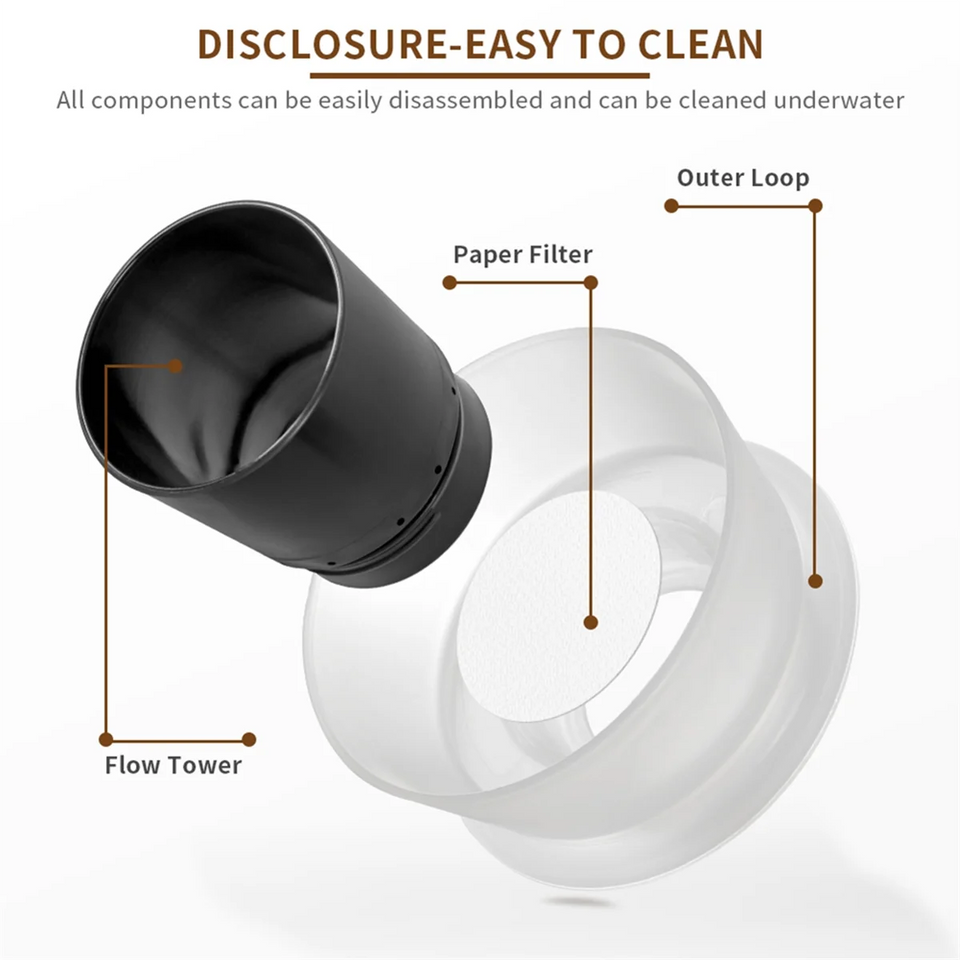 Coffee Brewer Cup Detachable Espresso Coffee Filter Cup with Filter Papers Compatible for Hoop Coffee Brewer-A70Z