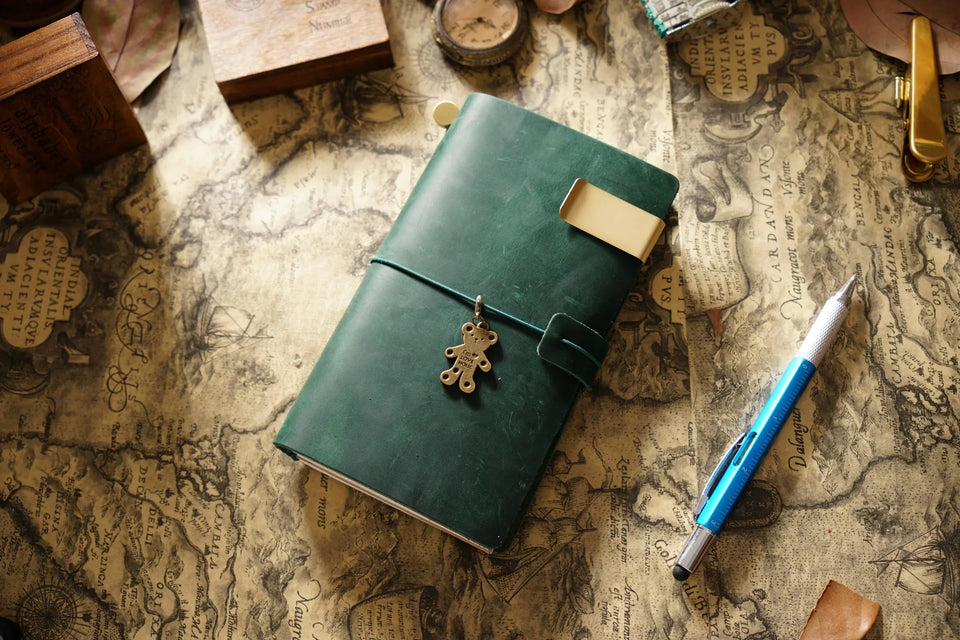 Refillable Leather Travel Notebooks Diary, Retro Handmade Leather Portable Travel Journals Sketchbook for School Office Supplies