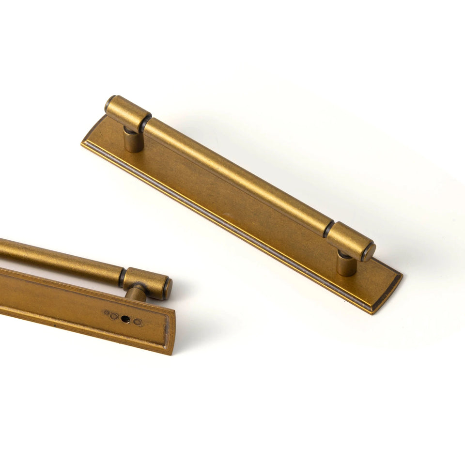 Antique Brass Handle with Backboard Vintage Cover Up Furniture Handle Drawer Cupboard Bar Pull Handle for Home