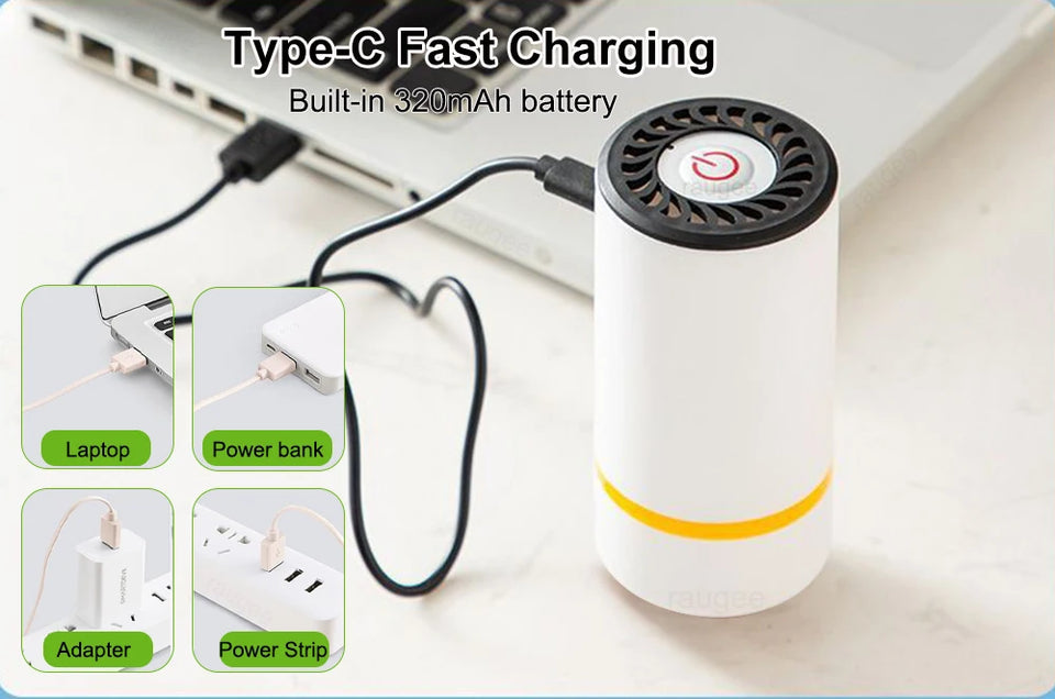 Electric Vacuum Sealer Pump Portable Handheld Vacuum Sealer Pump with Reusable Zipper Vacuum Bags BPA-Free Vacuum Packaging Bag