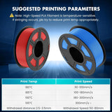 SUNLU 1KG High Speed PLA 3D Printer Filament 1KG 1.75mm ±0.02MM High Flow Speedy 3D Printer Filament Designed for Fast Printin