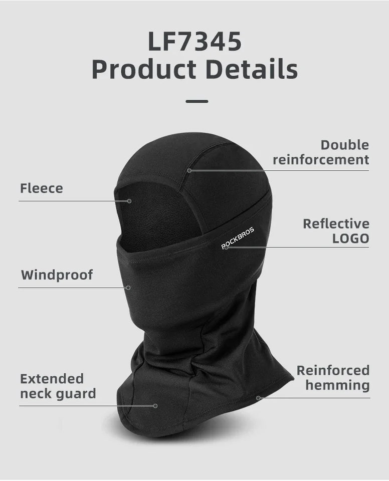 ROCKBROS Winte Maskr Balaclava Scarf Keep Warm Moto Cyling Mask Fishing Skiing Mask Bicycle Scarf Motorcycle Scarf Bike Hat