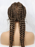 KIMA New Arrival 26 Inches Braided Wigs Synthetic Lace Front Hair Wig With Baby Hair for Black Women