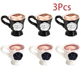 3pcs/set Miniature Dollhouse Rose Coffee Cup Drinks Kitchen Food For Doll Accessories Girl Toy