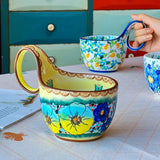 450ml Hand-painted Ceramic Coffee Mug Coffee Milk Tea Breakfast Drinking Mugs