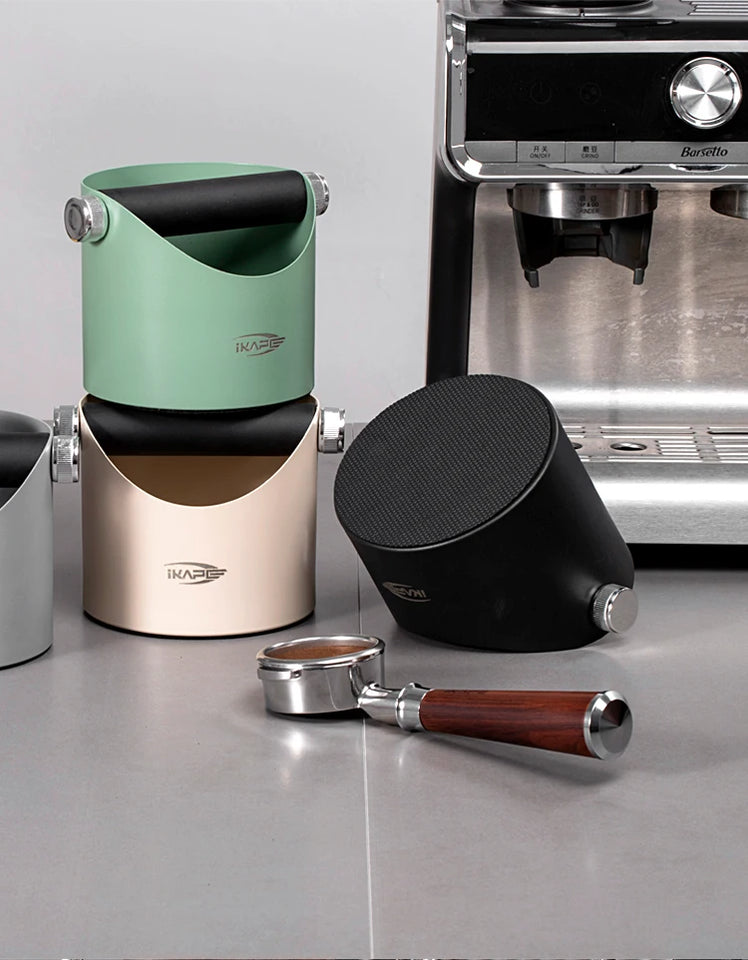 IKAPE Espresso Knock Box , Premium Coffee Knock Box, Space-Saving Coffee Dump Bin, Non-Slip Base for Barista